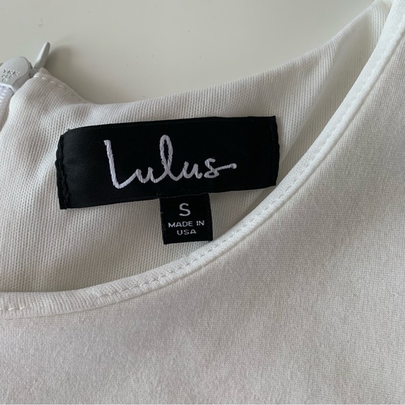 Lulus white here and vow ruffled bodycon dress size small - Picture 4 of 10